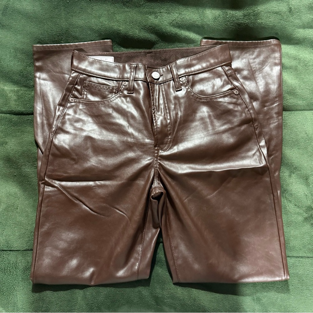 GAP Dark Brown Vintage Faux Leather Pants